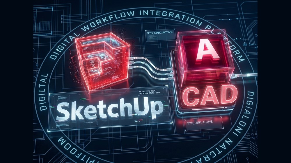 對接 AutoCAD 與 SketchUp 示意
